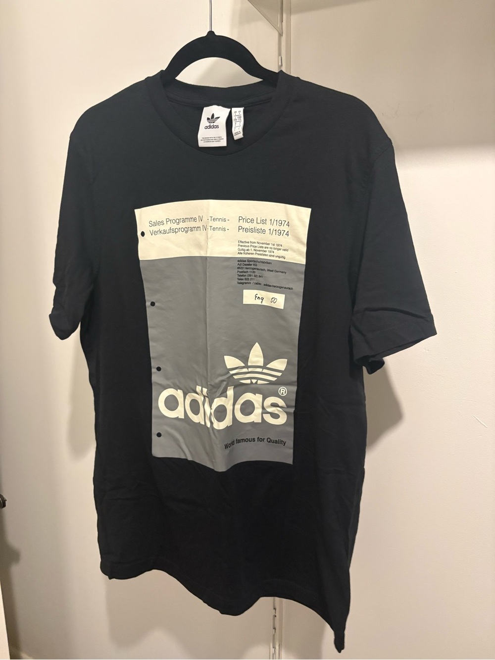 adidas Black Short Sleeve Graphic Trefoil Tee